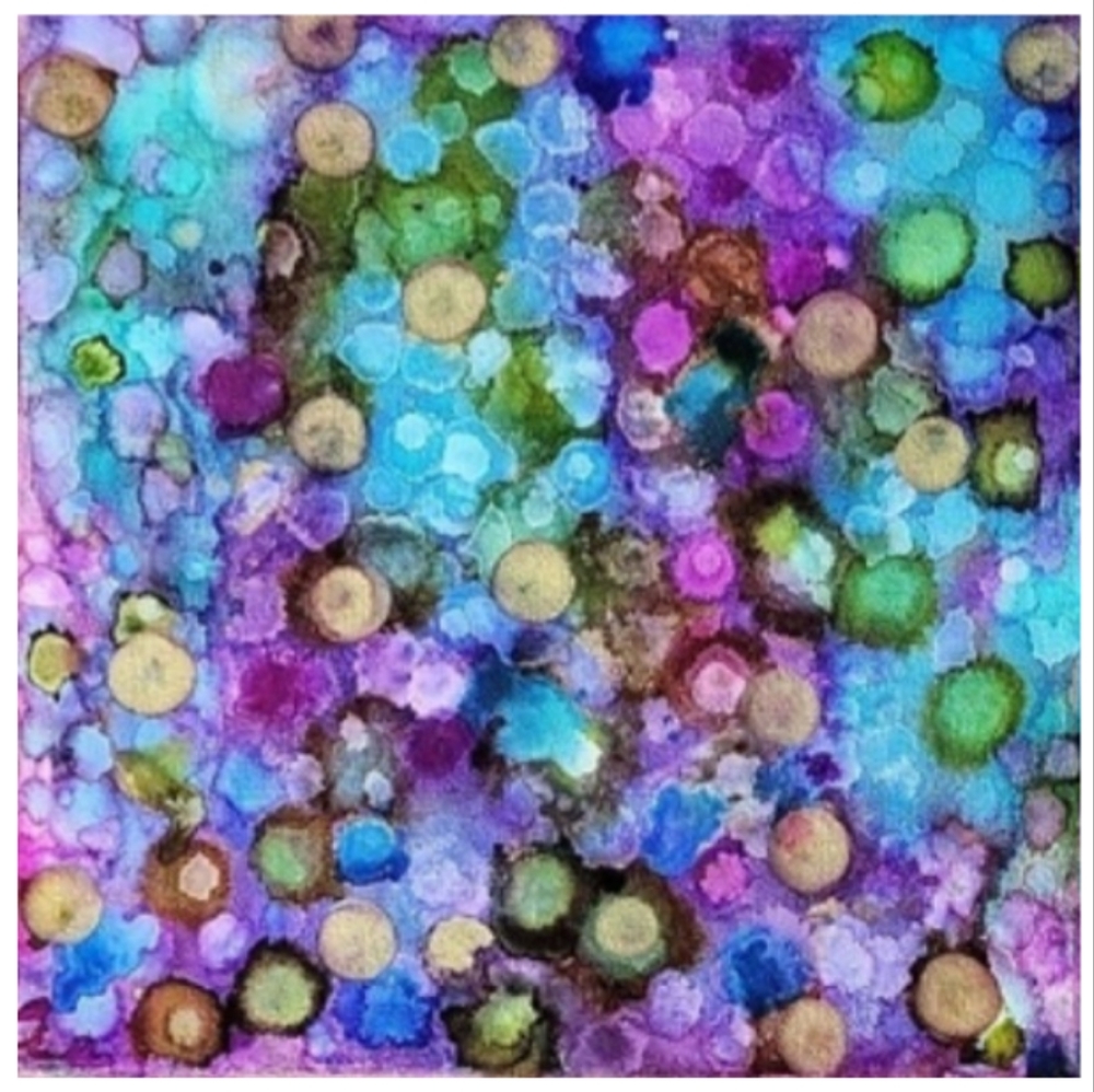 Hand Crafted Abstract Design 12x12 Inches Canvas Picture - Picture 2 of 4